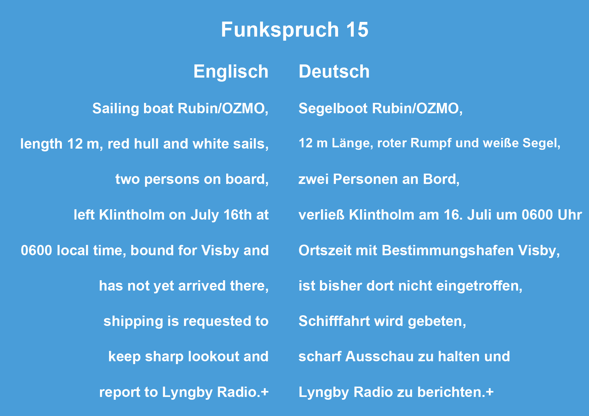 Funkspruch 15